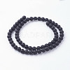 Natural Black Agate Bead Strands G-G735-60F-6mm-A-2
