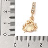 Rack Plating Alloy Rhinestone European Dangle Charms PALLOY-S189-38G-01-3