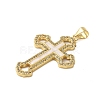 Rack Plating Brass Micro Pave Cubic Zirconia Pendants KK-P279-26C-G-2