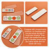 2Pcs 2 Styles 4/8 Slots Rectangle Wood Beads Display Case with Magnetic Lid ODIS-PH0001-73-4
