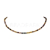 Faceted Round Natural Agate(Dyed & Heated) Beaded Necklaces for Women NJEW-JN04659-3