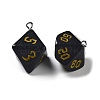 7 Styles Opaque Resin Polyhedral Dice Pendants Set RESI-A029-01C-2