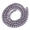 Opaque Solid Color Glass Beads Strands X-GLAA-Q080-4mm-B01-2