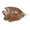 Natural Unakite Carved Pendants G-G460-01G-03-1