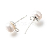 Natural Pearl Stud Earrings Findings KK-B059-33S-2