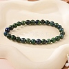 Natural Chrysocolla and Lapis Lazuli Round Bead Stretch Bracelets BJEW-L593-D03-1