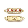 Brass Micro Pave Clear Cubic Zirconia Connector Charms with Enamel KK-E068-VB398-2-2