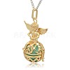 Golden Tone Brass Hollow Round Cage Pendants KK-J238-07G-2