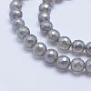 Electroplated Natural Grey Agate Beads Strands G-G724-8mm-3