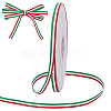 50 Yards Tricolor Polyester Striped Grosgrain Ribbon OCOR-WH0078-199A-1
