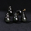Natural Obsidian 3 Hole Guru Beads PW-WGBA735-02-1