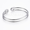 Trendy 304 Stainless Steel Torque Cuff Bangles BJEW-H703-17P-2