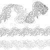 2M Polyester Embroidery Floral Trimming DIY-FG0003-80B-1
