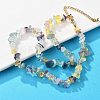 Natural Fluorite Chips Beaded Necklace NJEW-FZ00004-08-2