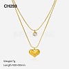 304 Stainless Steel & Clear Cubic Zirconia Double Layer Necklaces FS-WG7985A-10-1