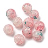 Transparent Crackle Glass Beads GLAA-D012-02B-2