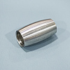 Tarnish Resistant Matte Style Barrel 304 Stainless Steel Magnetic Clasps with Glue-in Ends STAS-I026-05-1