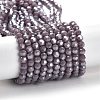 Electroplate Opaque Glass Beads Strands X-EGLA-A035-P4mm-A11-1