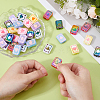 35Pcs 7 Colors UV Plating Rainbow Iridescent Acrylic Enamel Beads SACR-DC0001-20-3