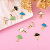 10Pcs 5 Colors Brass Enamel Pendants KK-SZ0004-01-5