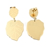 Leaf 304 Stainless Steel Dangle Earrings EJEW-L283-105G-2