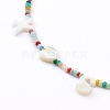 Natural Shell Mixed Letter Pendant Necklaces NJEW-JN03346-3