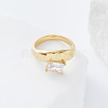 304 Stainless Steel Glass Finger Rings MD8256-1-2