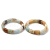 Natural Flower Amazonite Bead Stretch Bracelets for Women Men BJEW-C097-02A-11-1