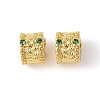 Brass Micro Pave Cubic Zirconia European Beads KK-E113-05G-1