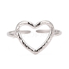 304 Stainless Steel Open Heart Cuff Ring for Women RJEW-C025-23P-3