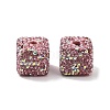 Cube Shape Polymer Clay Rhinestone Beads CLAY-NH0001-08K-1
