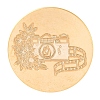 Golden Tone Round Wax Seal Brass Stamp Heads AJEW-S087-01G-16-2