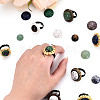 Adjustable Flower Alloy & Iron Rhinestone Bezel Cup Ring Base with Rotatable Tray MAK-T012-03AB-6