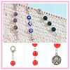 Gemstone & Resin & Lampwork Bead Pendant Decoration HJEW-AB00033-4