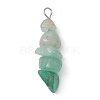 Gradient Color Natural Green Aventurine & Natural Prehnite & Natural Malachite Chip Beaded Pendants PALLOY-JF02791-05-3