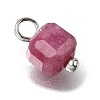 Natural Colorful Tourmaline Faceted Table Cut Cube Charms PALLOY-JF04367-02-4
