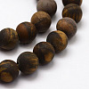 Frosted Natural Tiger Eye Beads Strands X-G-F364-18-8mm-3