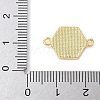 Brass Pave Natural White Shell Connector Charms KK-S522-03F-G-3