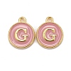 Golden Plated Alloy Enamel Charms X-ENAM-S118-07G-1