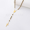Vintage 304 Stainless Steel Column Rosary Bead Necklaces VY6657-7-1