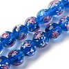 Luminous Handmade Glod Sand Lampwork Beads Strands LAMP-B028-03O-10mm-2
