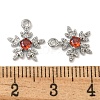 Flower Brass Micro Pave Cubic Zirconia Pendants KK-N254-102P-02-3