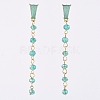 Electroplate Glass Dangle Stud Earrings EJEW-JE04017-02-2