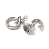 Dragonfly Brass Micro Pave Clear Cubic Zirconia Fold Over Clasps KK-A227-33P-2