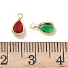 Brass with Cubic Zirconia & Glass Pendants KK-Z136-14G-3