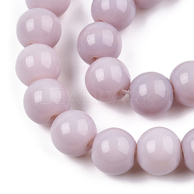 Opaque Solid Color Glass Beads Strands X-GLAA-T032-P8mm-07-1