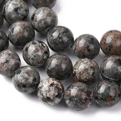Natural Fluorescent Syenite Rock(Glow under UV Light) Beads Strands G-G789-02E-1