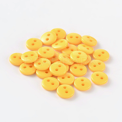 2-Hole Flat Round Resin Sewing Buttons for Costume Design BUTT-E119-18L-04-1