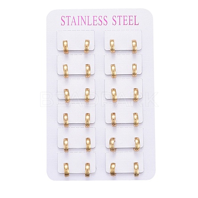 304 Stainless Steel Huggie Hoop Earrings EJEW-L252-043C-G-1