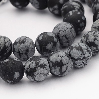 Natural Snowflake Obsidian Gemstone Beads G-J338-03-10mm-1